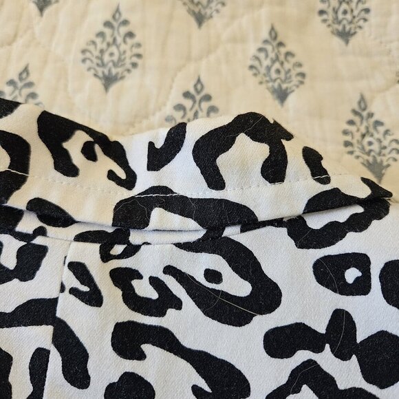 Linea Animal Print Cotton Blazer XL – 3/4 Sleeve Button Front Jacket Safari Chic - Picture 10 of 16